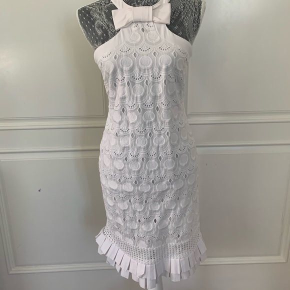 Capucci Dresses & Skirts - CAPUCCI White dress with ruffles and lace